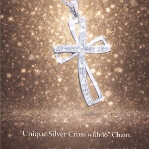 Elegant Silver Cross Pendant Necklace